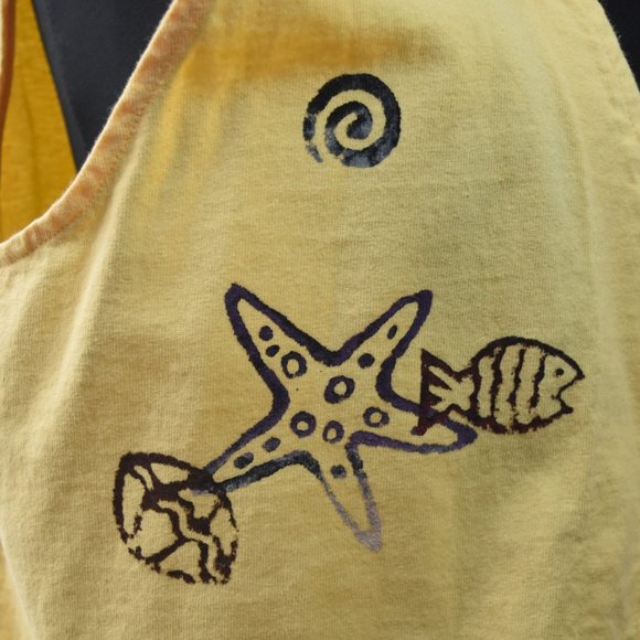 Designs Limited Vest and T Shirt Womens M 2 Pieces Hand Stamped Beach Theme - Picture 9 of 14